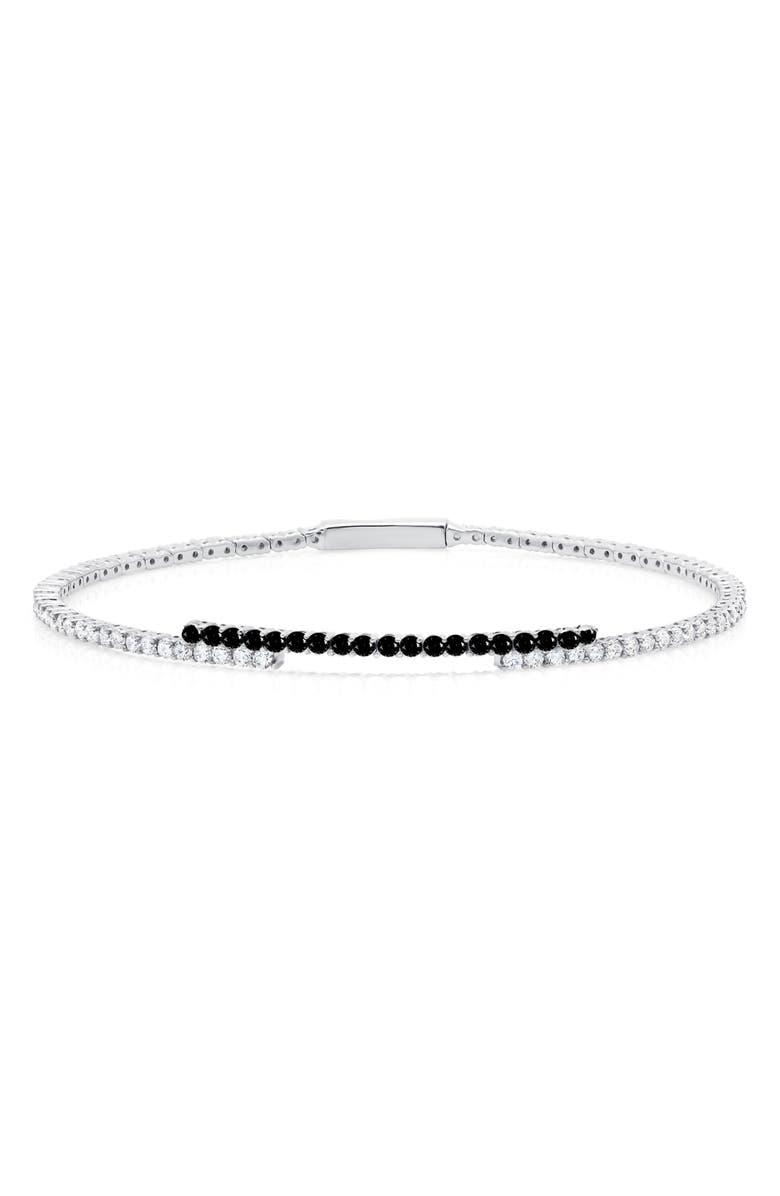 Crislu Cubic Zirconia Regal Flex Bangle Bracelet, Main, color, Black