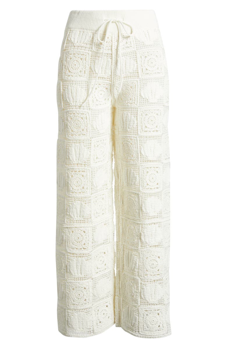 Rails x LSPACE Maja Seashell Patchwork Crochet Wide Leg Pants, Alternate, color, 