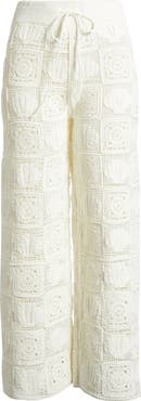 Rails x LSPACE Maja Seashell Patchwork Crochet Wide Leg Pants