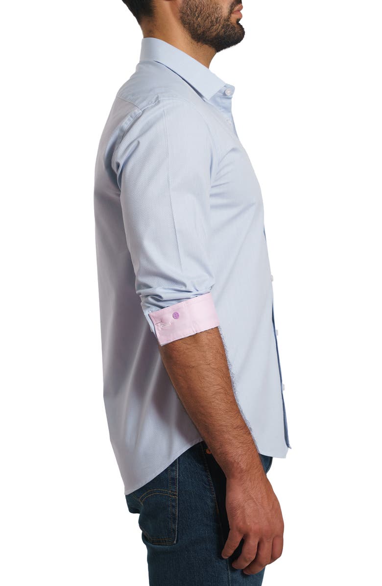 Jared Lang Trim Fit Solid Button-Up Shirt, Alternate, color, Light Blue