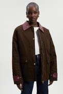 Karen Millen Quilted Contrast Collar Barn Jacket