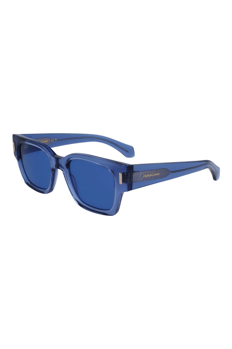Rivets 52mm Square Sunglasses, Alternate, color, TRANSPARENT BLUE