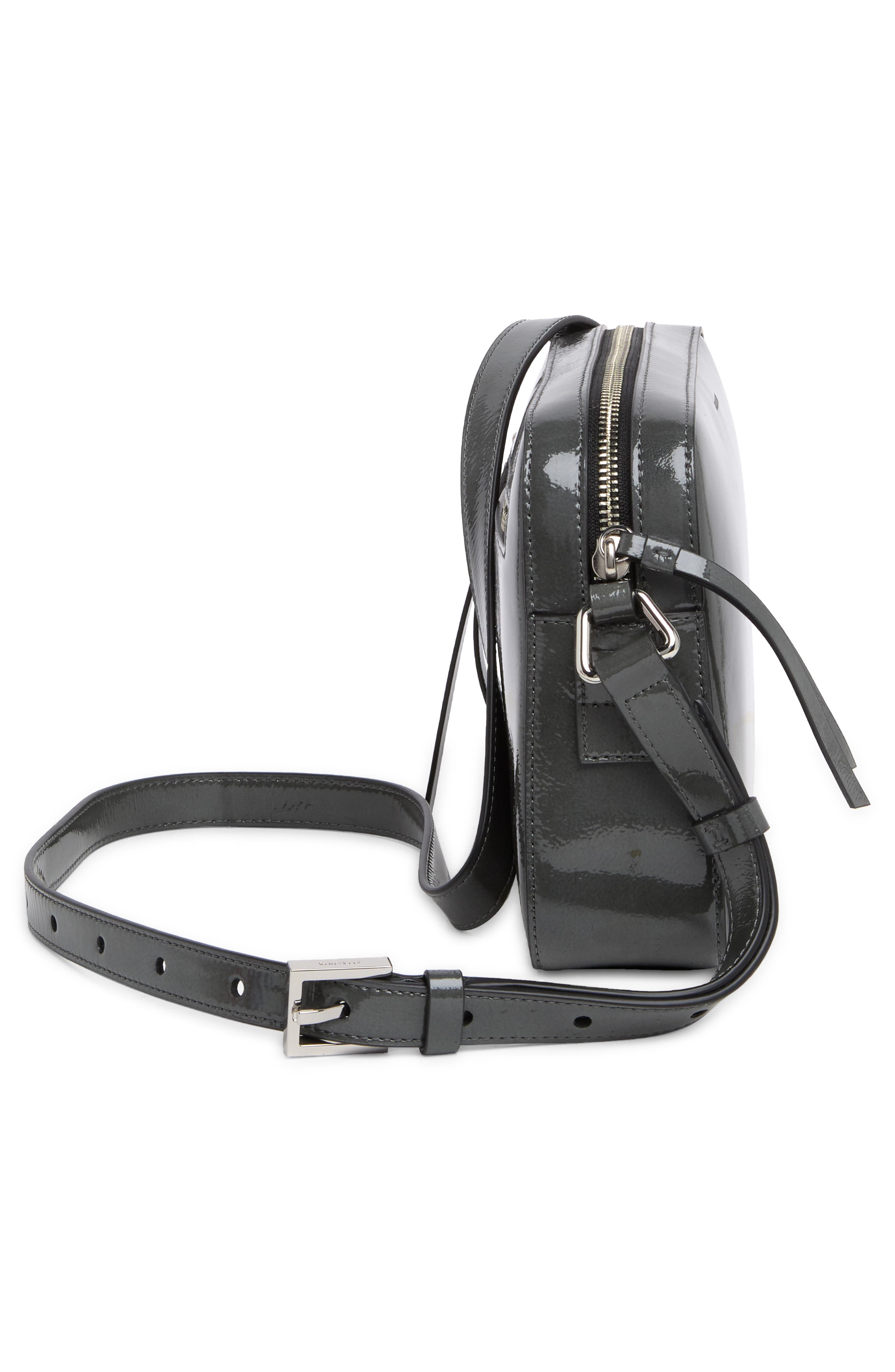 AllSaints Captain Lea Square Leather Crossbody Bag, Alternate, color, 