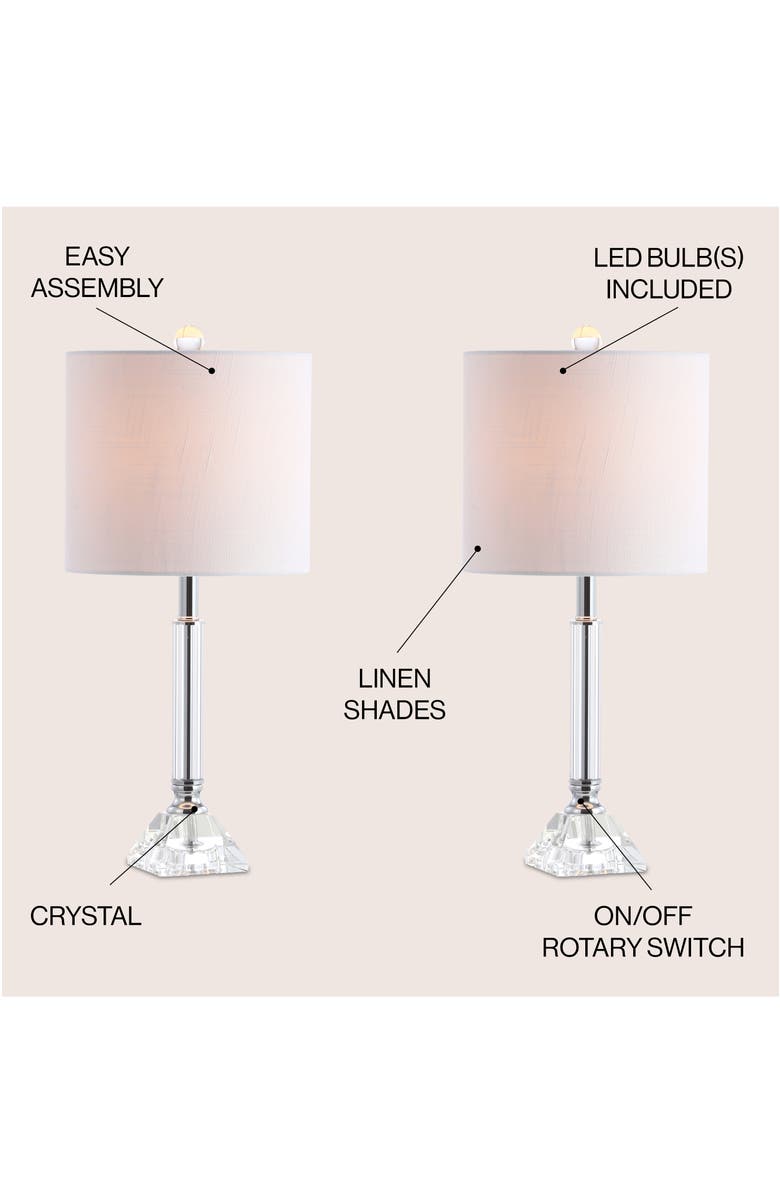 JONATHAN Y Dana 19.5" Crystal Column/Metal LED Table Lamp, Clear, Alternate, color, Clear