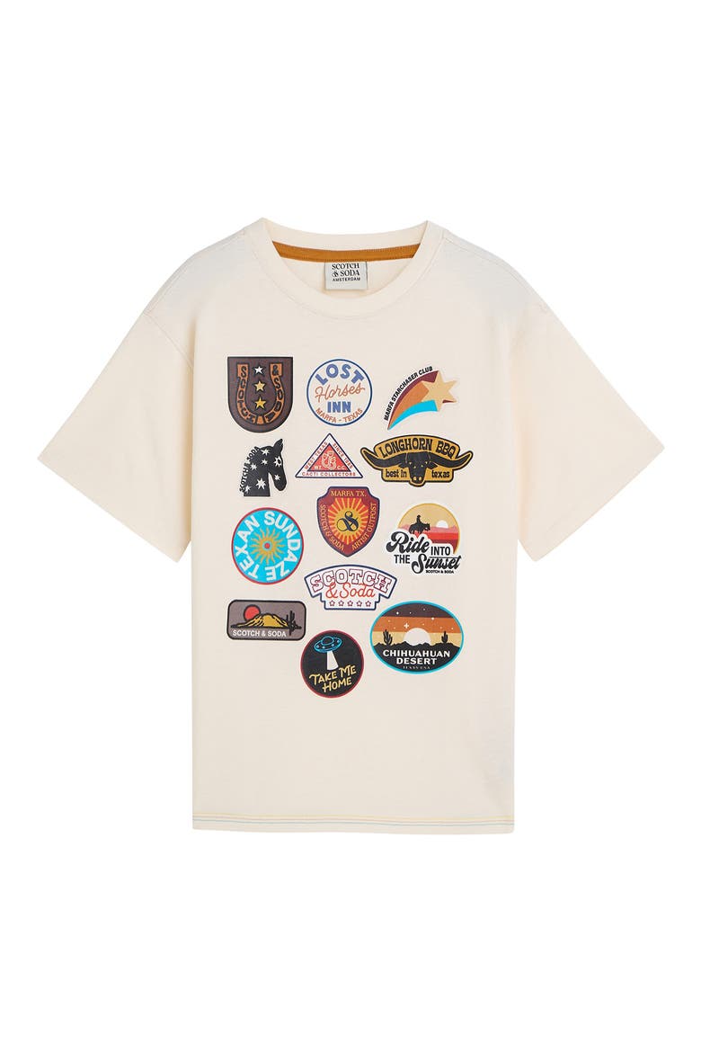 Kids' Western Patch Organic Cotton Graphic T-Shirt, Main, color, EGGNOG