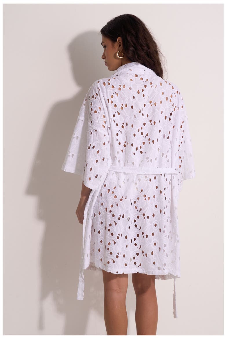 Coastal Lace Robe Cover-Up, Alternate, color, White