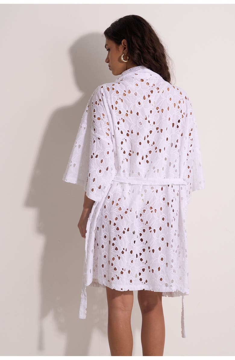 Gottex Beach Life Coastal Lace Robe Cover-Up, Alternate, color, White