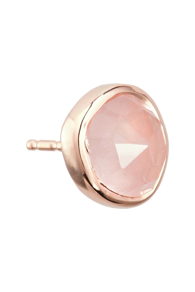 Siren Semiprecious Stone Stud Earrings , Alternate, color, ROSE QUARTZ/ ROSE GOLD