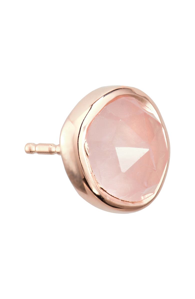 Monica Vinader Siren Semiprecious Stone Stud Earrings, Alternate, color, Rose Quartz/ Rose Gold
