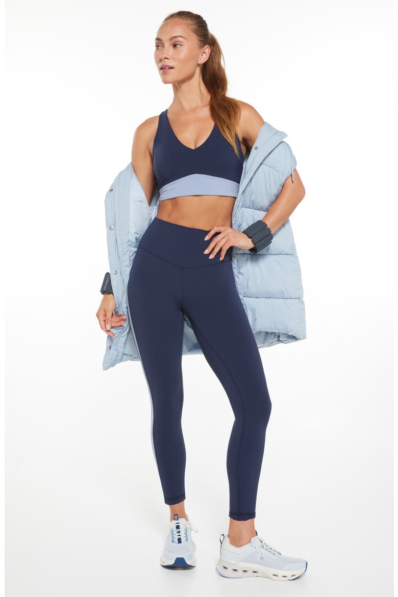 Studio Luxe Colorblock High Waist 7/8 Leggings, Alternate, color, NAVY SAPPHIRE - BLUE