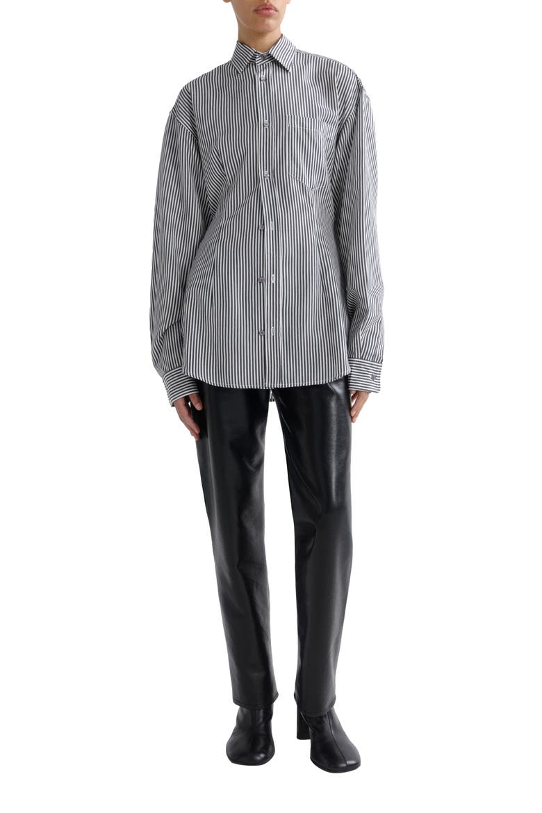Cinch Solene Striped Shirt, Alternate, color, SOLENE STRIPE BLACK WHITE MINI
