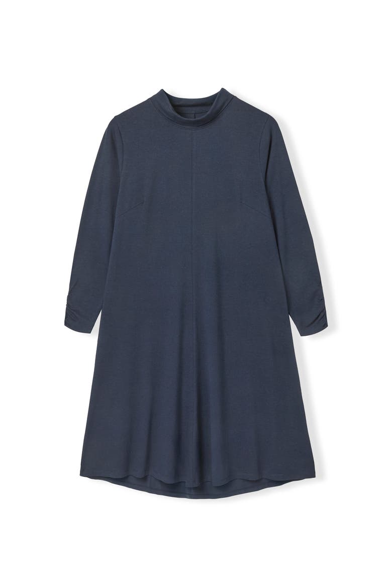 Roll Neck Jersey Dress, Alternate, color, Navy