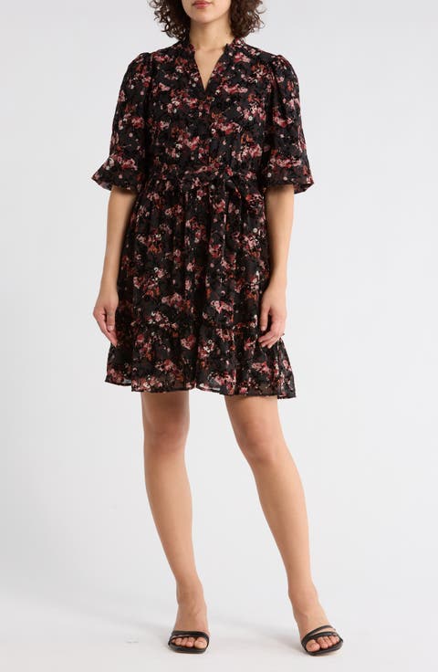 Floral Ruffle Shirtdress