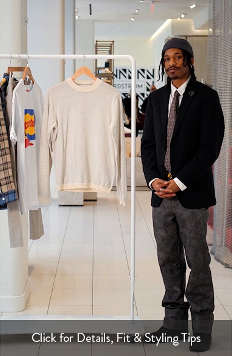 Bartholomew Geo Pattern Cotton & Silk Crewneck Sweater, sales video thumbnail