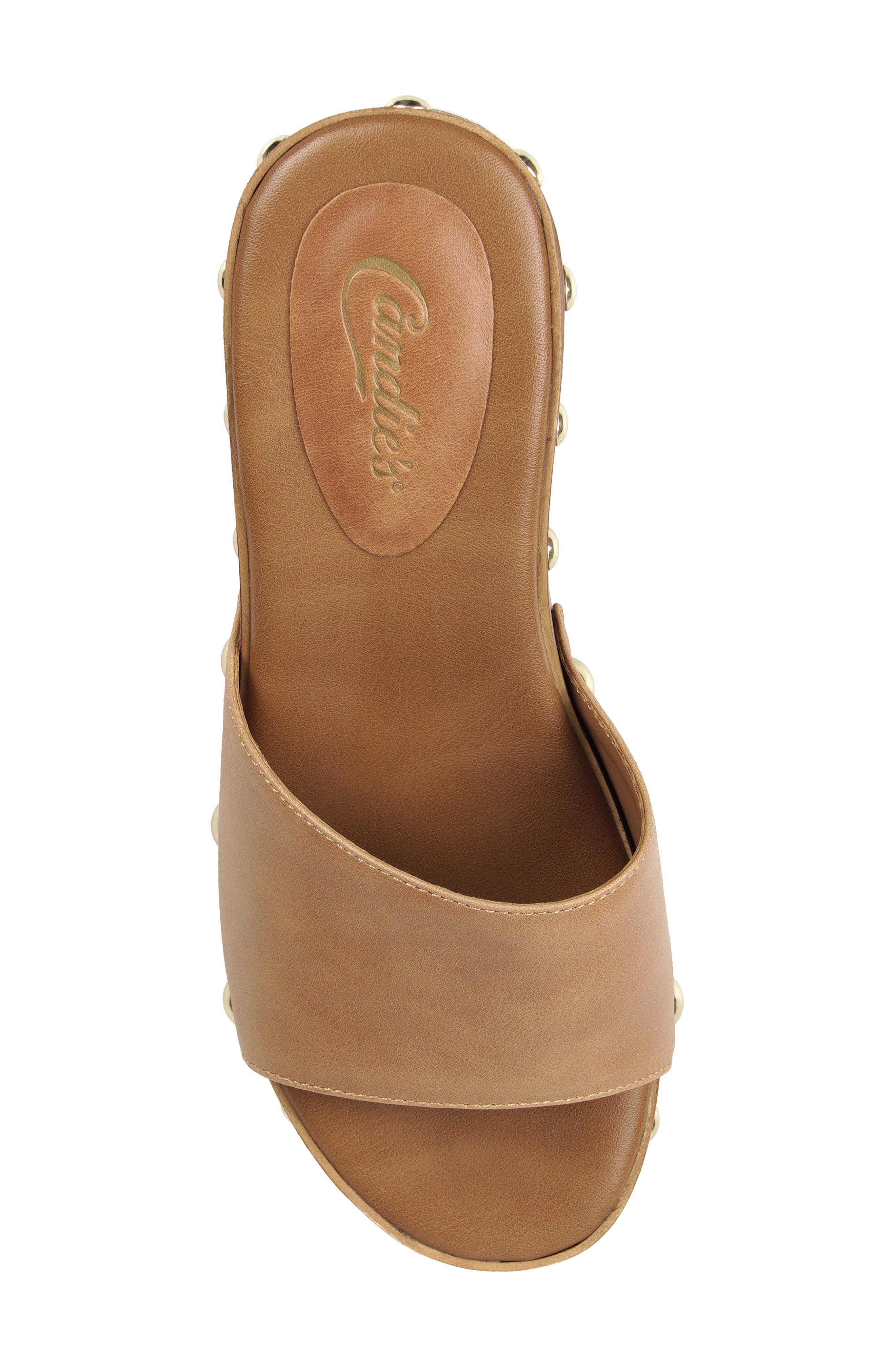 Jewell Platform Wedge Slide Sandal, Alternate, color, TAN LEATHER