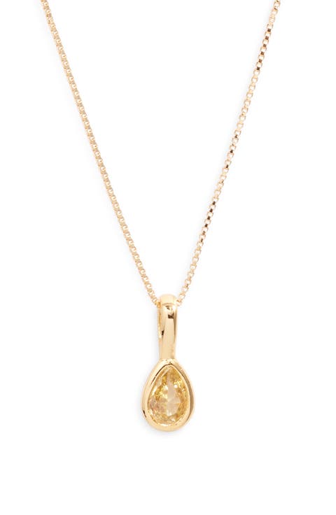 Teardrop Birthstone Pendant Necklace