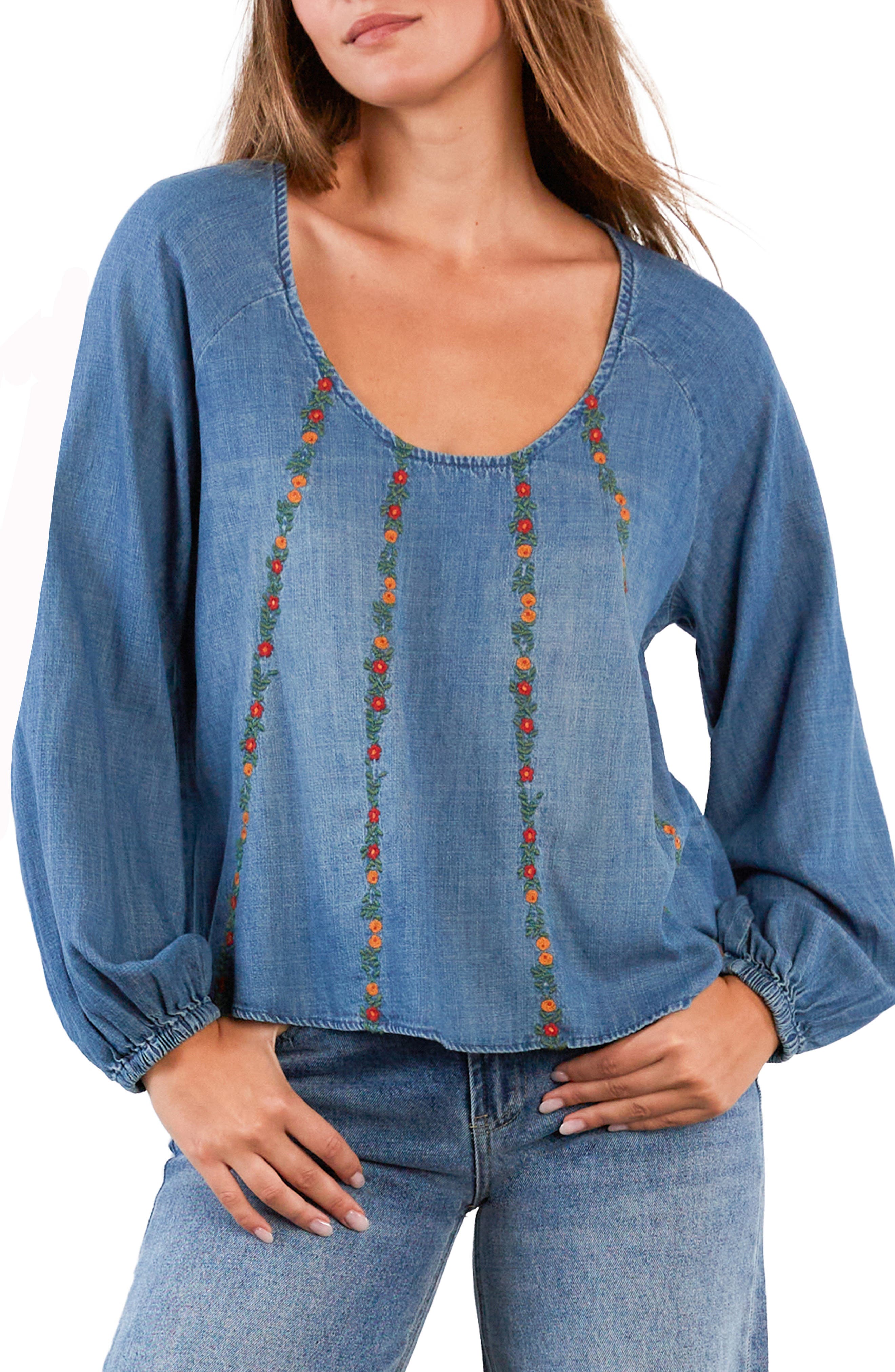 Floral Wallpaper Embroidered Top