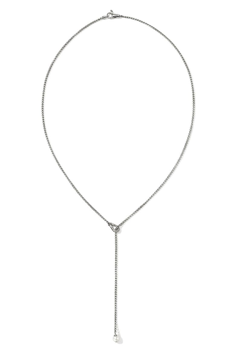 Surf Silver & Diamond Necklace, Alternate, color, STERLING SILVER