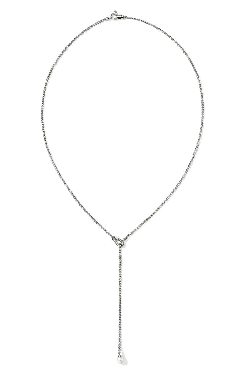 John Hardy Surf Silver & Diamond Necklace, Alternate, color, Sterling Silver