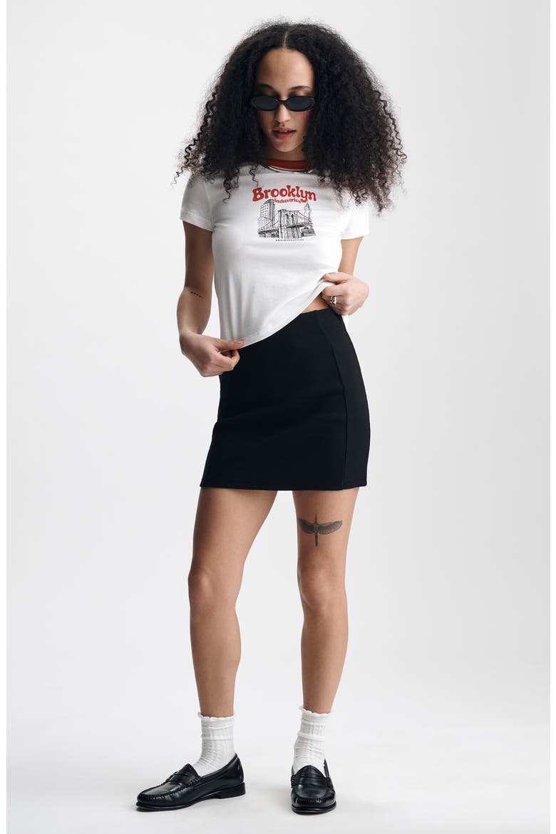 Rib Miniskirt, Alternate, color, BLACK