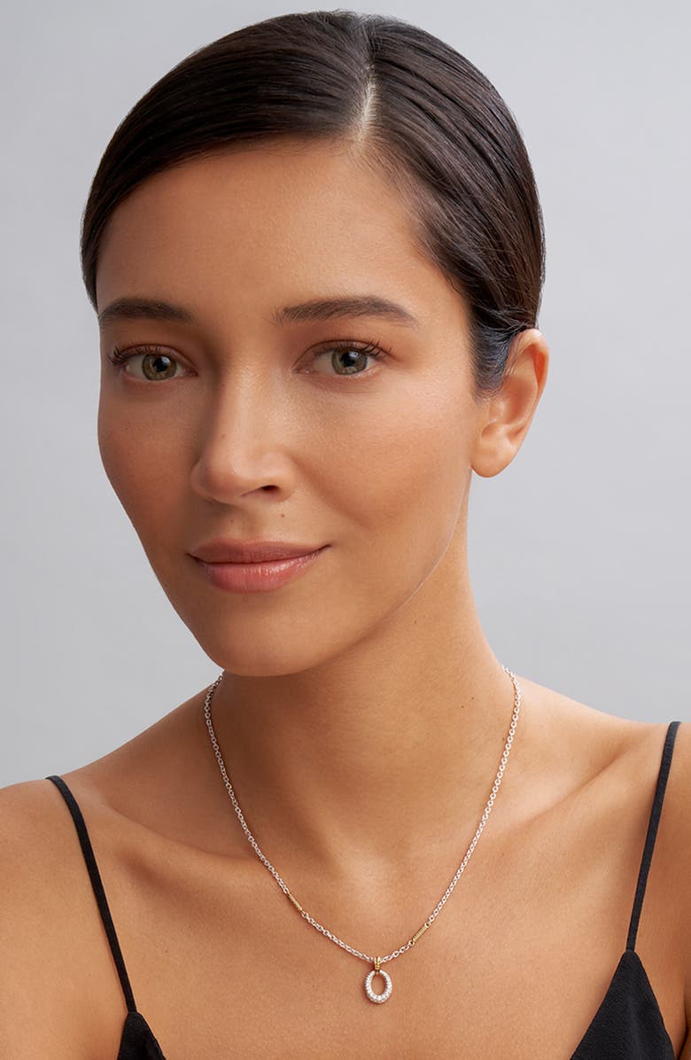 LAGOS Caviar Luxe Diamond Pavé Pendant Necklace, Alternate, color, Gold