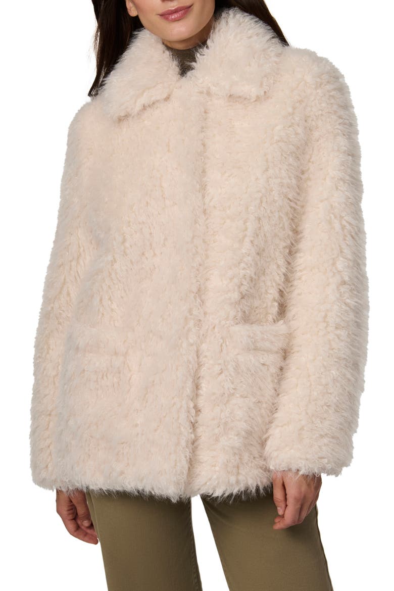 Langley Faux Fur Coat, Main, color, CREAM