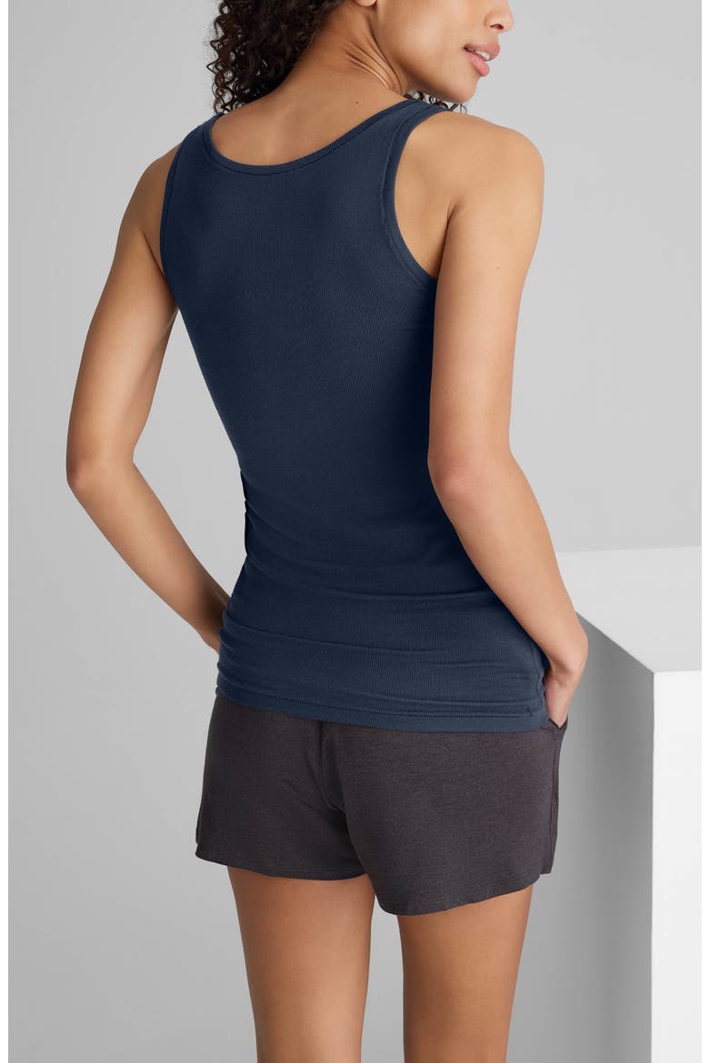 Micro Rib Fitted Tank, Alternate, color, BLUE