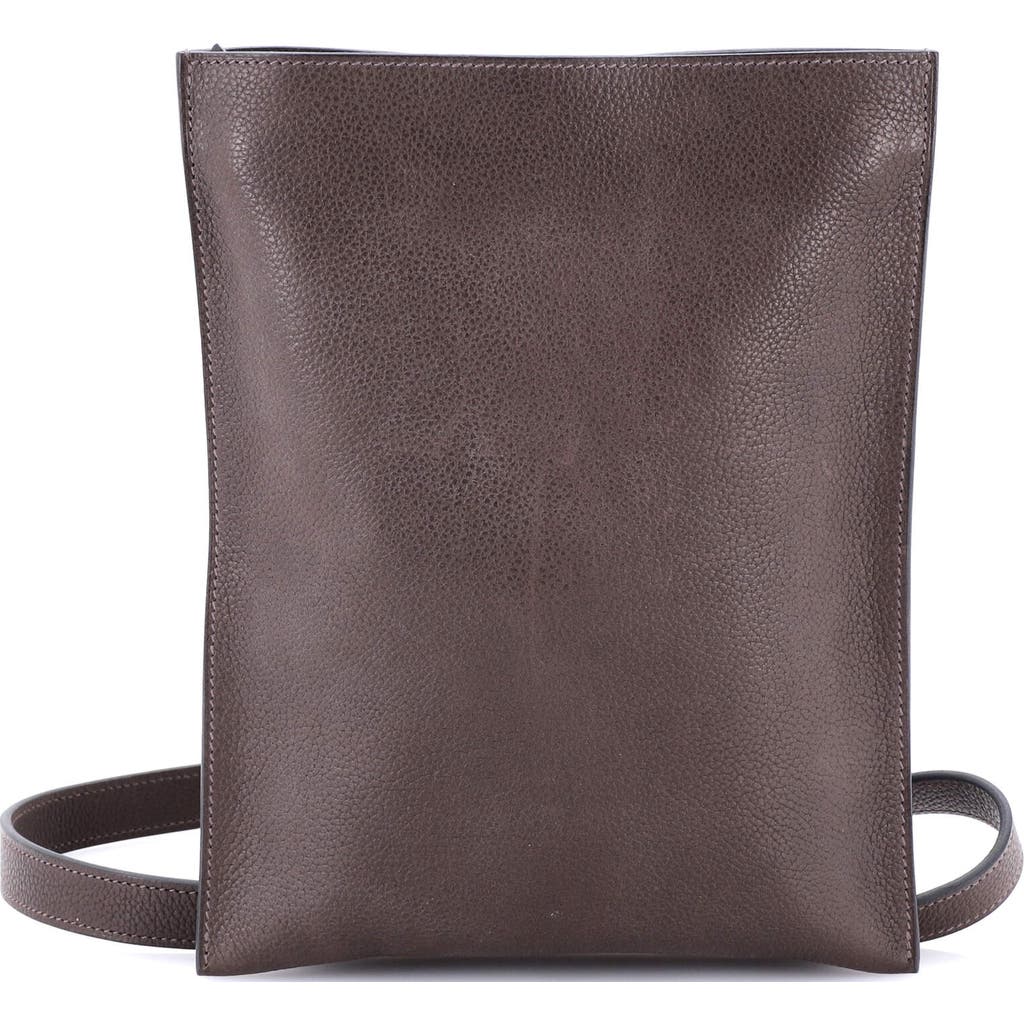 Pre-owned Hermes Hermes Pochenplus Sling Wallet Leather In Brown