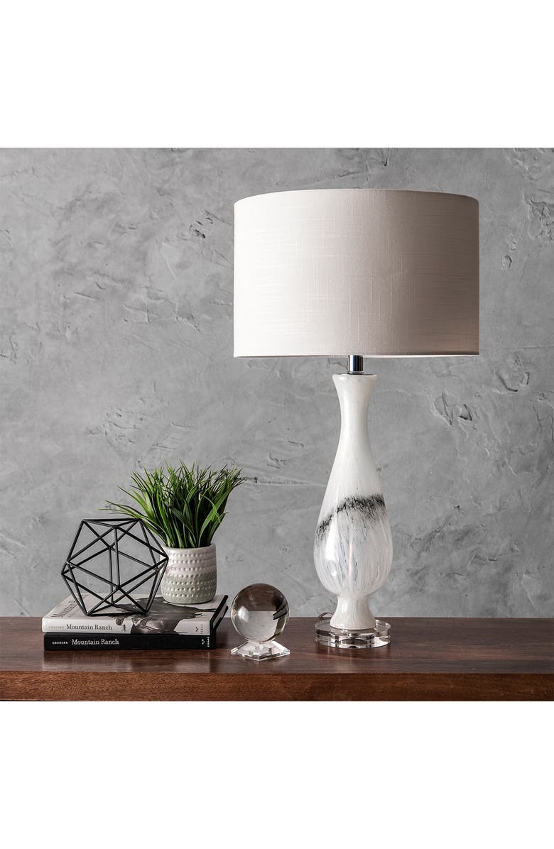 NULOOM 30" Crystal and Glass Linen Shade Table Lamp, Alternate, color, 