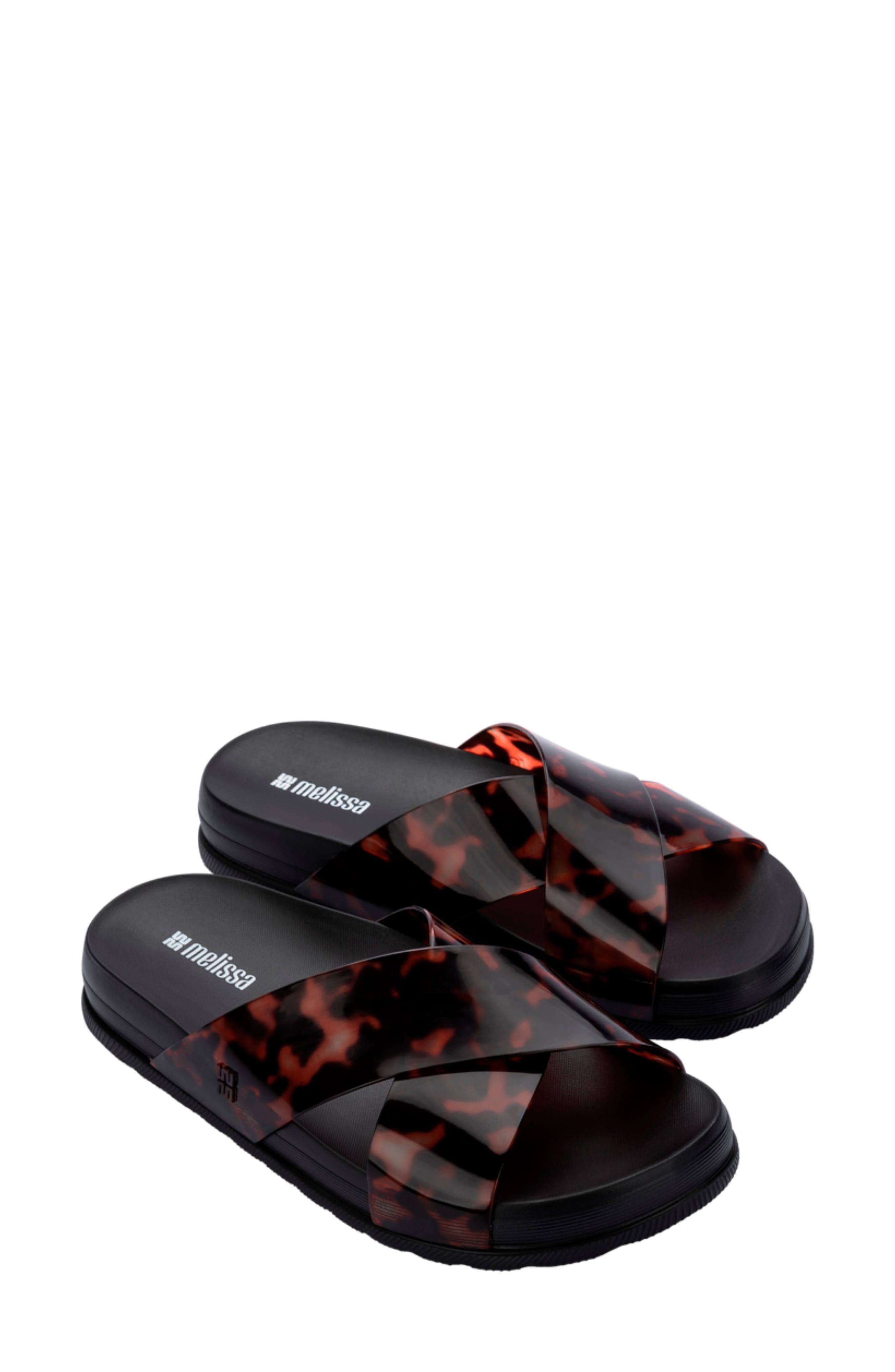 Melissa Cozy Cross Platform Slide Sandal, Main, color, Black/ Tortoise