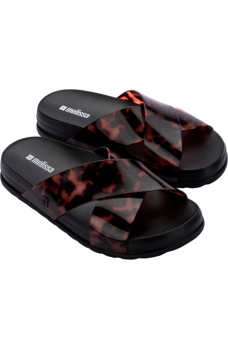 Melissa Cozy Cross Platform Slide Sandal, Main, color, Black/ Tortoise