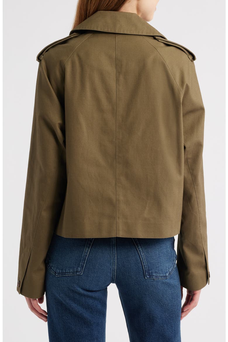 Betty Crop Trench Coat, Alternate, color, ARMY