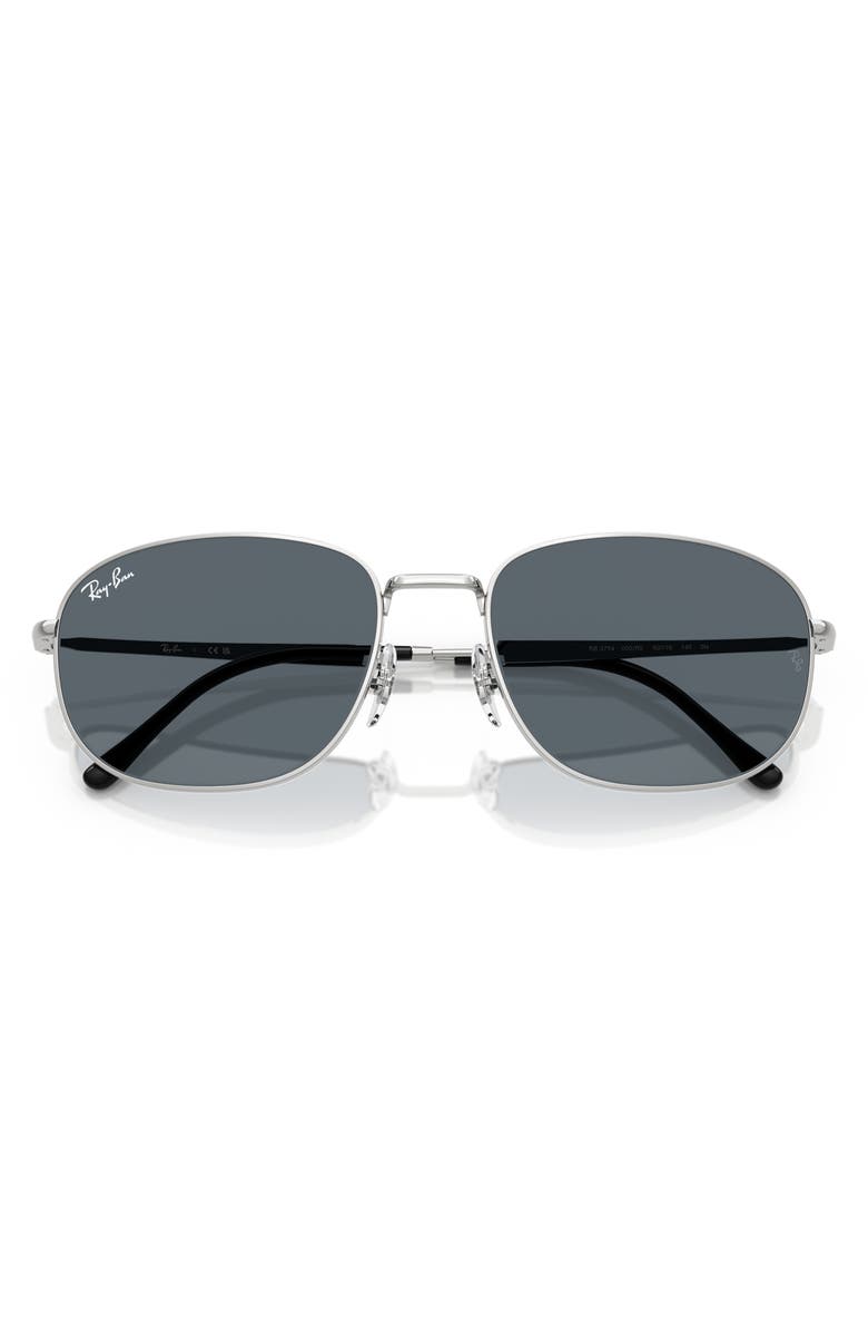 Ray-Ban 60mm Polarized Gradient Pillow Sunglasses, Alternate, color, Silver