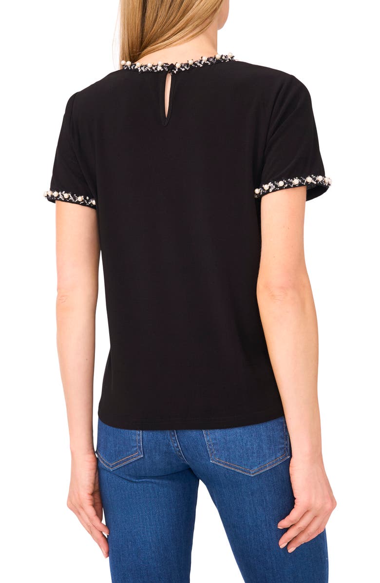 CeCe Faux Pearl Embellished T-Shirt, Alternate, color,