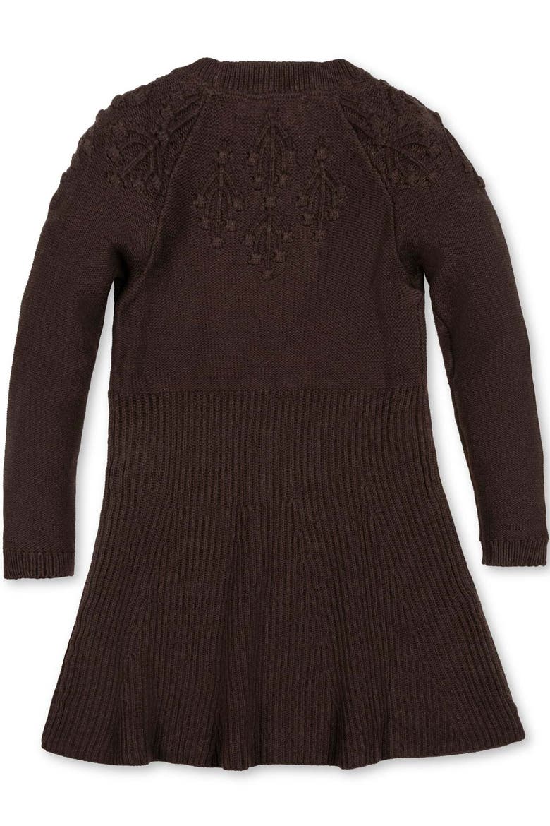Kids' Organic Bobble Yoke Sweater Dress, Alternate, color, Chocolate Heather