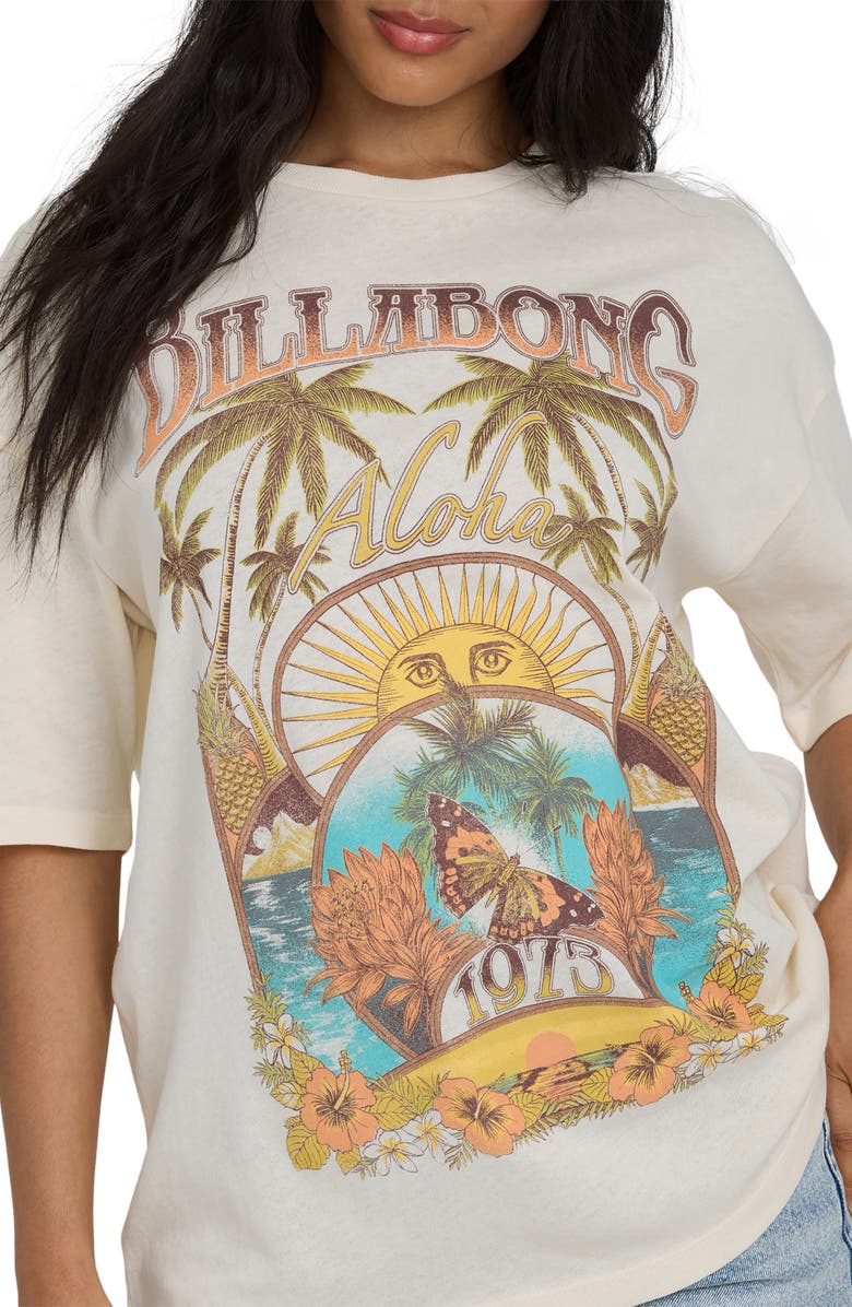 Billabong Forever Dawn Graphic Cotton T-Shirt, Alternate, color, White Cap