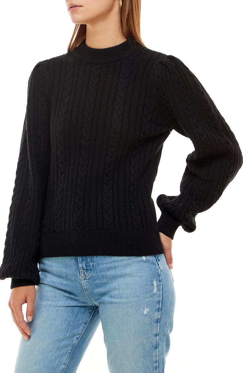 WAYF Wylander Cable Stitch Cotton Sweater, Alternate, color, 