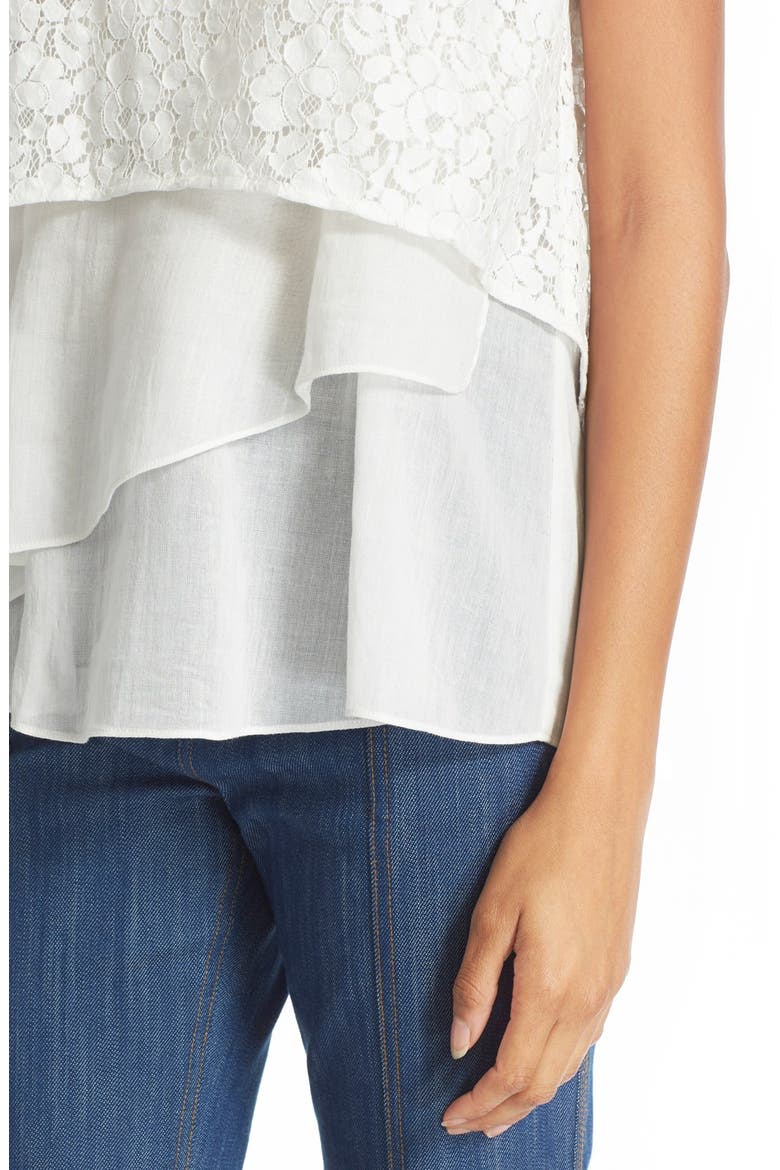 Empire Flounce Top, Alternate, color, SOFT WHITE