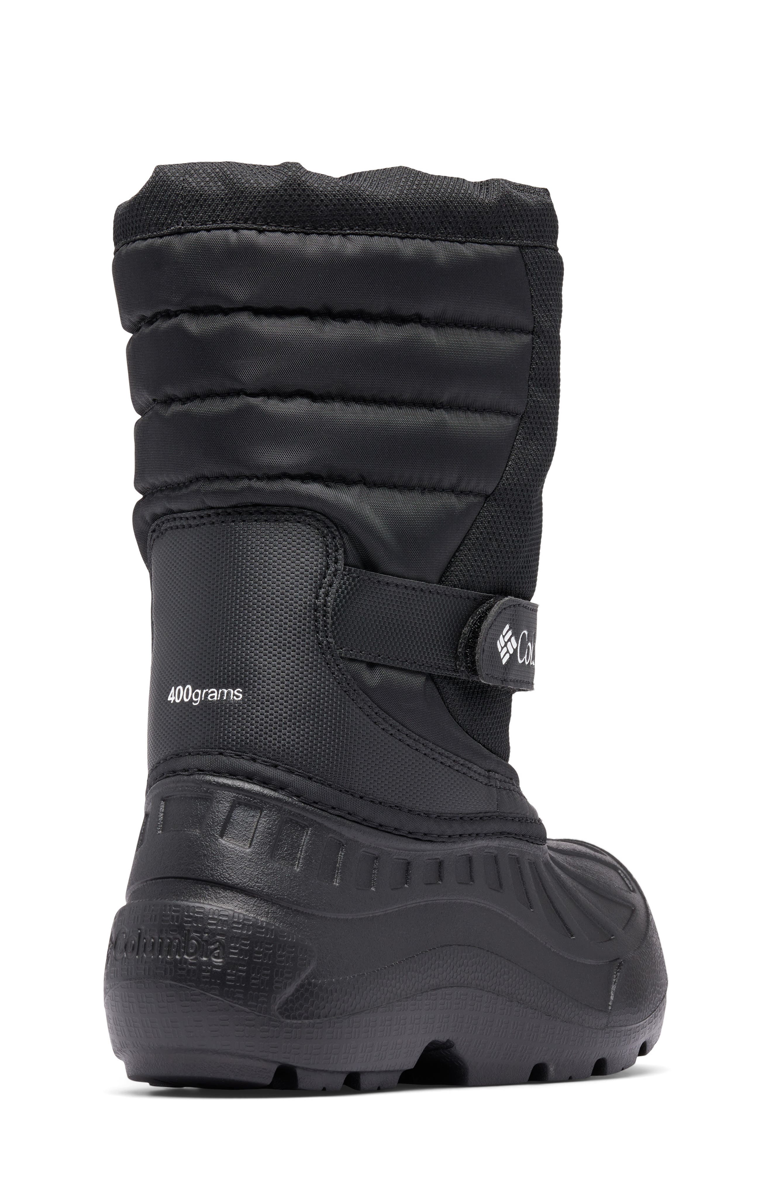 Columbia Kids' Powderbug Snowlite Waterproof Snow Boot, Alternate, color, Black/ White