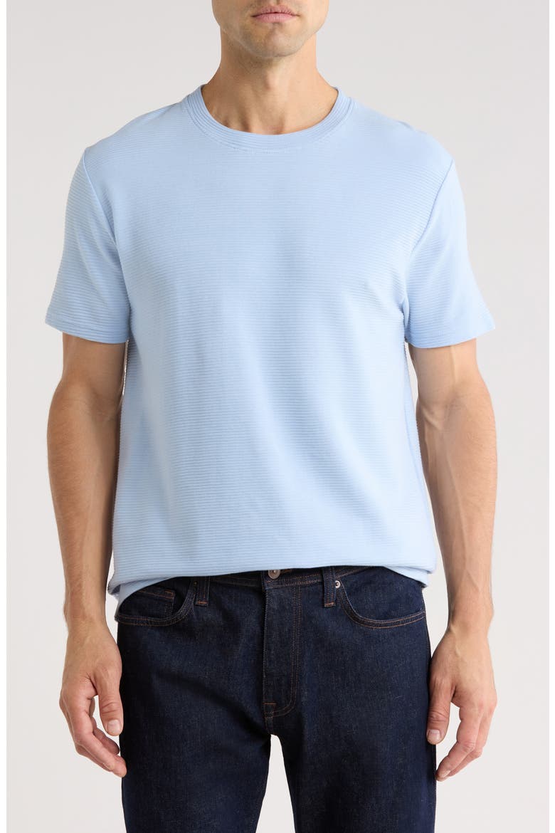 Textured Knit T-Shirt, Main, color, LIGHT BLUE