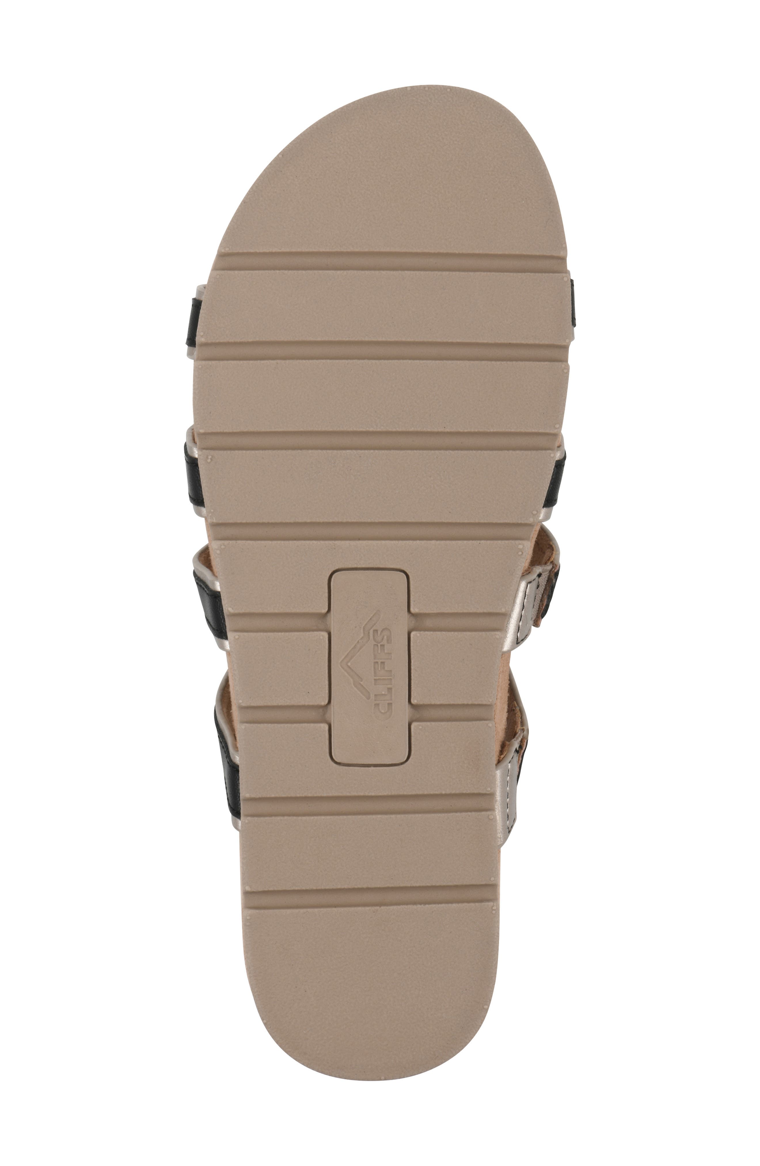 CLIFFS BY WHITE MOUNTAIN Tina Rose Slide Sandal, Alternate, color, Black/ Pale Gold