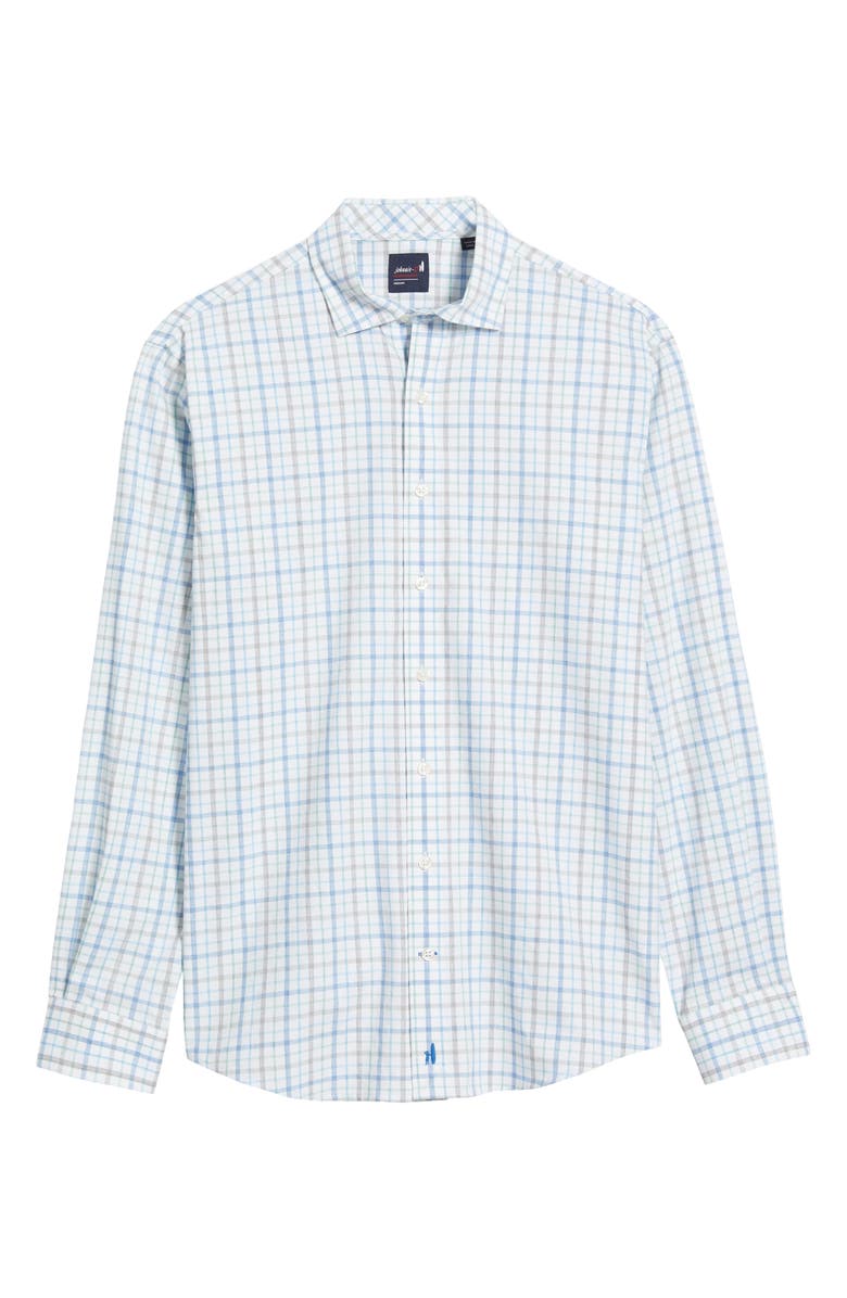 johnnie-O Maarten Plaid Performance Button-Up Shirt, Alternate, color, Navy