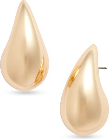 Polished Teardrop Stud Earrings
