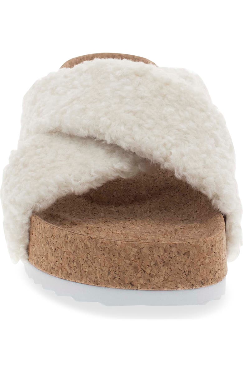 Chooka Annie Crossband Faux Shearling Slide Sandal, Alternate, color,