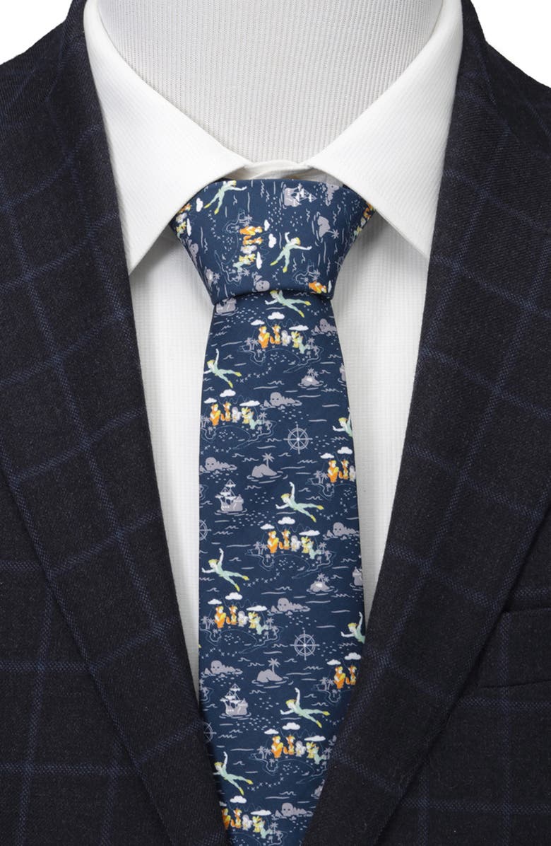 Cufflinks, Inc. Peter Pan Flying Blue Cotton Tie, Alternate, color, Multi