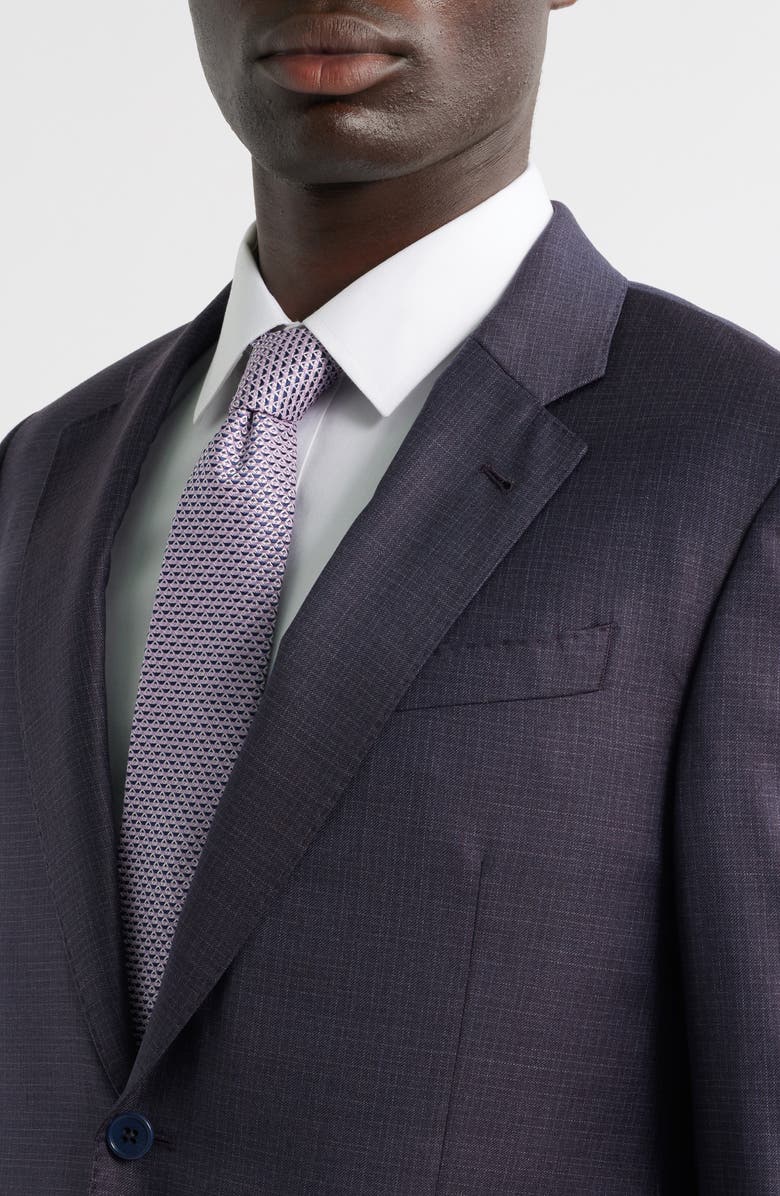 Emporio Armani Dark Purple Melange Wool Suit, Alternate, color, Purple