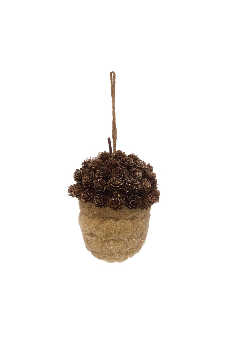 Sisal Acorn Ornament with Pinecone Accent, Main, color, Multicolor