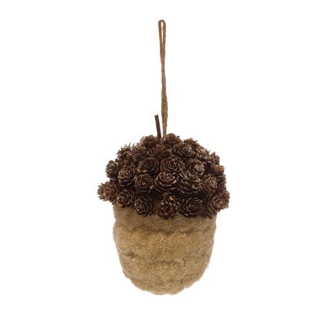 Sisal Acorn Ornament with Pinecone Accent