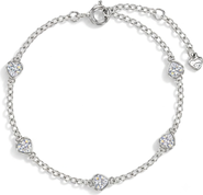 In Season Jewelry CZ Heart Station Girls Bracelet