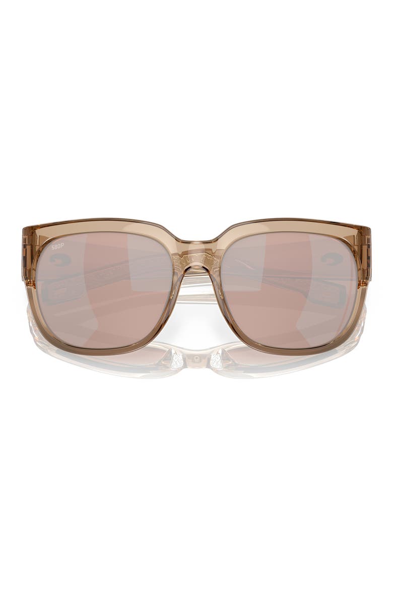 Waterwoman 58mm Polarized Mirrored Square Sunglasses, Alternate, color, BLONDE CRYSTAL / COPPER 580P